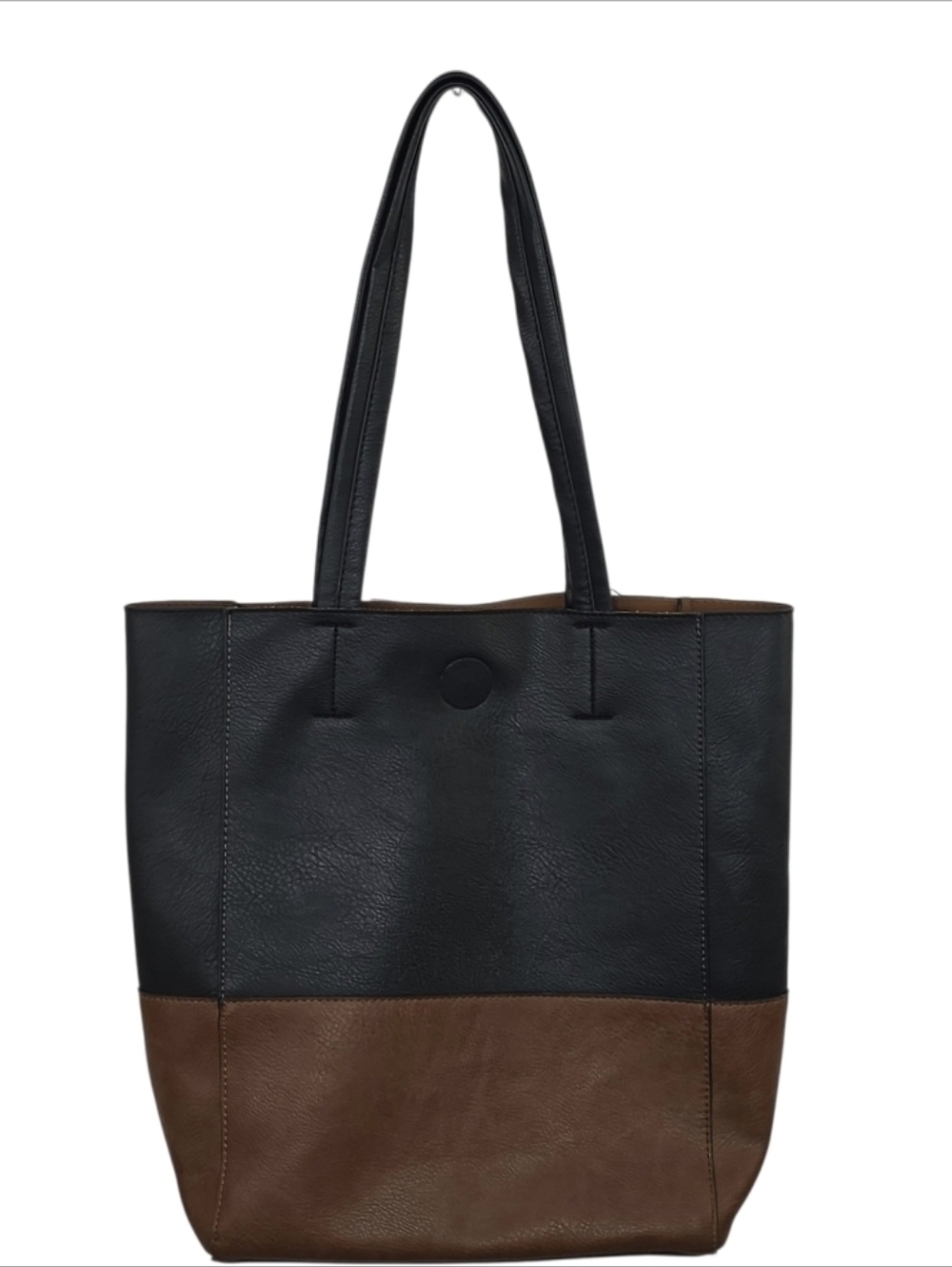 Seven Days Lifestyle & Dreams Black & Brown Vegan Leather Tote Bag Large